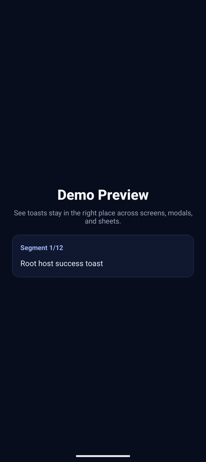 First toast success preview